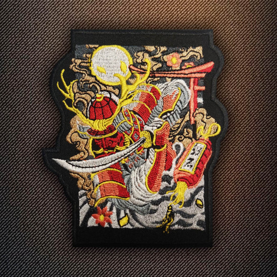 Samurai Japan Warrior in Armor Embroidery Sleeve patch 5